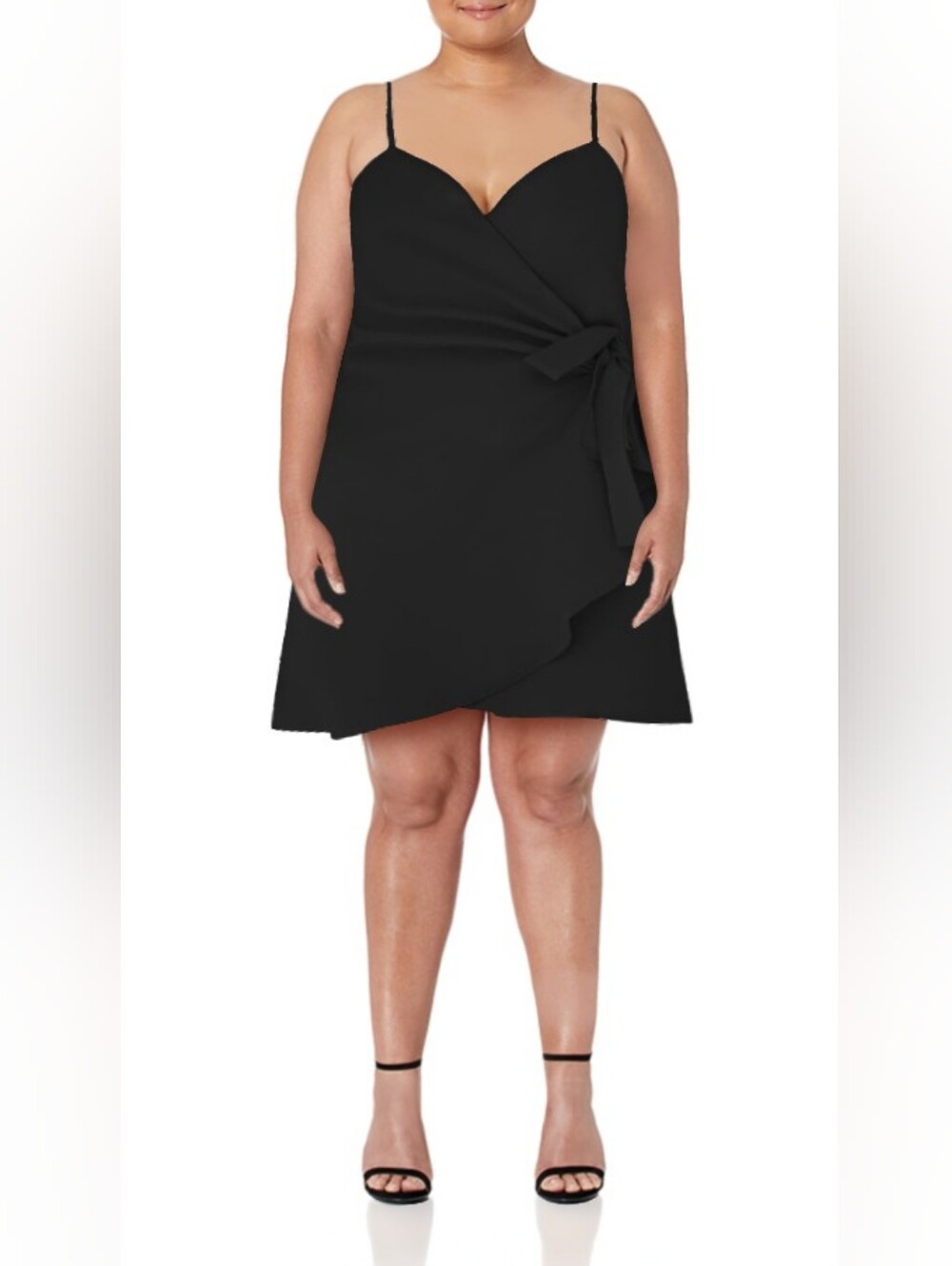 Cupshe Black Wrap Mini Dress with Side Tie